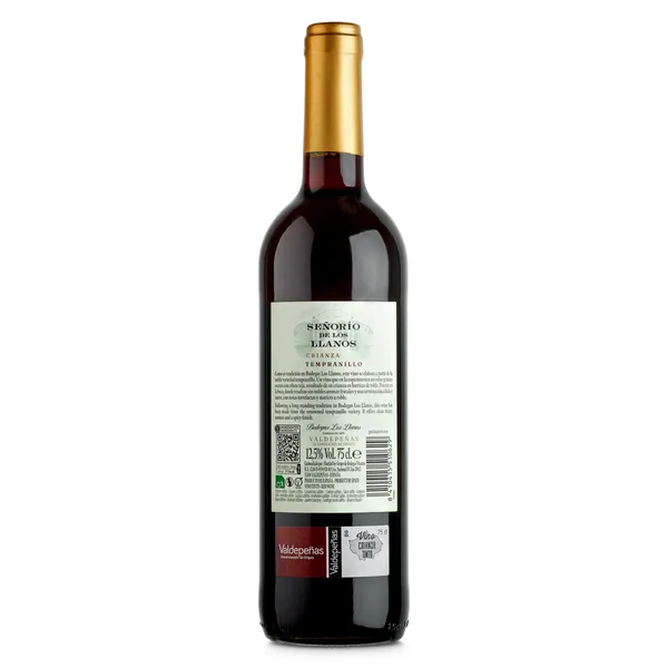 Vino tinto crianza D.O. Valdepeñas Señorío de Los Llanos botella 75 cl 2