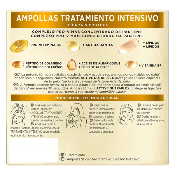 Ampollas rescate 1 min tratamiento intensivo Pantene caja 3 unidades 4