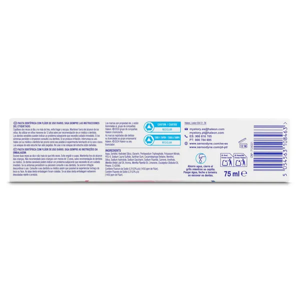 Pasta de dientes acción completa Sensodyne tubo 75 ml 3