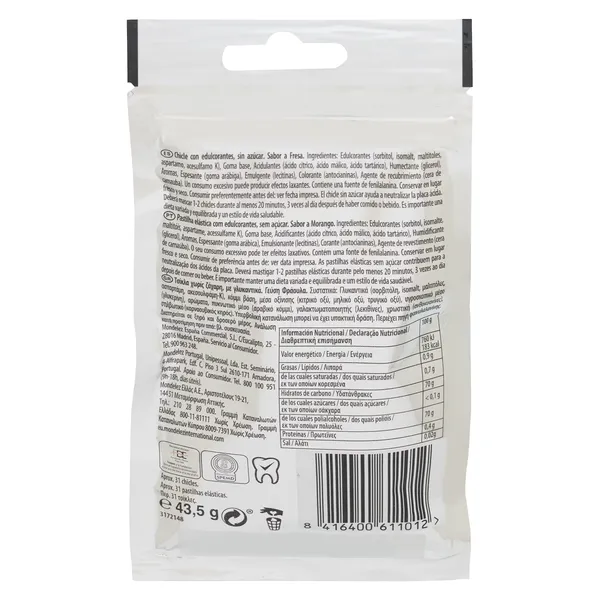 Chicles sabor fresa sin azúcar Trident bolsa 43 g 2