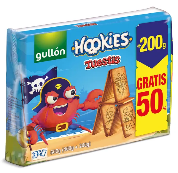 Galletas hookies tuestis Gullón caja 400 + 200 g gratis 3