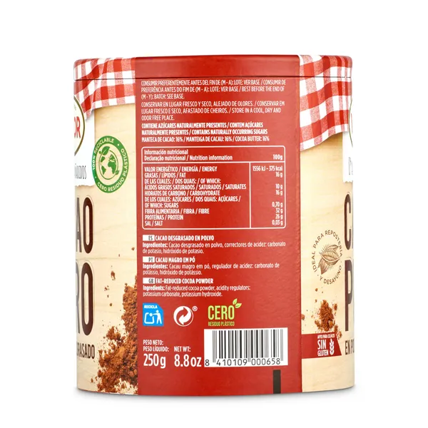 Cacao puro en polvo Valor bote 250 g 2
