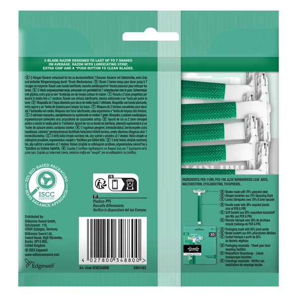 Maquinilla desechable extra 2 sensitive Wilkinson bolsa 5 unidades 2