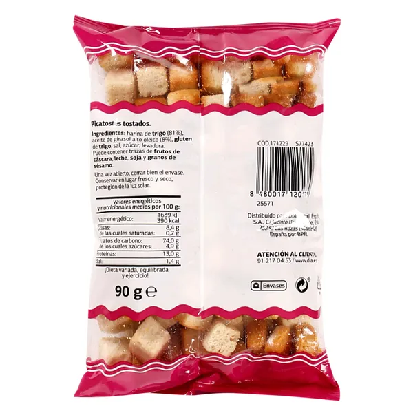 Picatostes tostados El molino de Dia bolsa 90 g 2