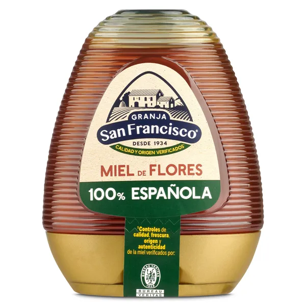 Miel de flores antigoteo Granja san fancisco bote 350 g 2