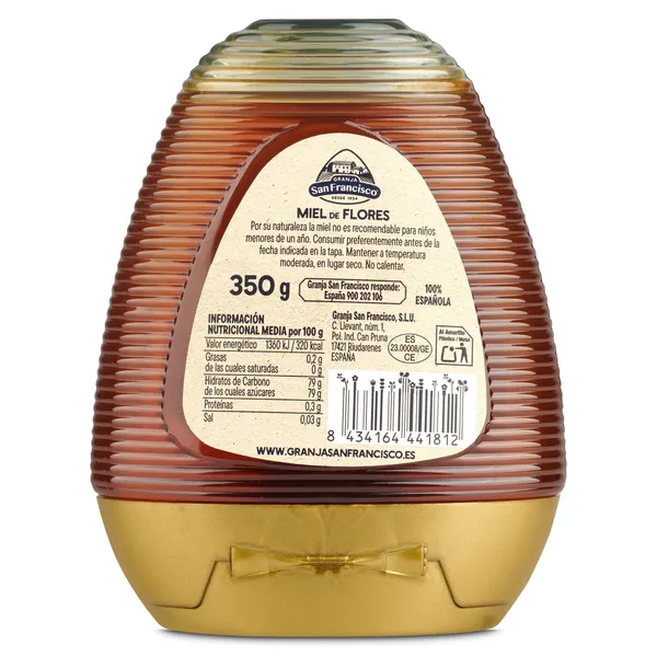 Miel de flores antigoteo Granja san fancisco bote 350 g 3
