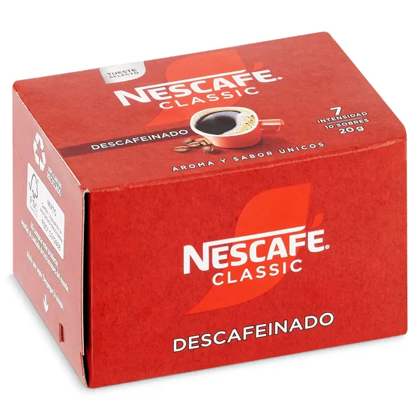 Café soluble descafeinado Nescafé caja 20 g