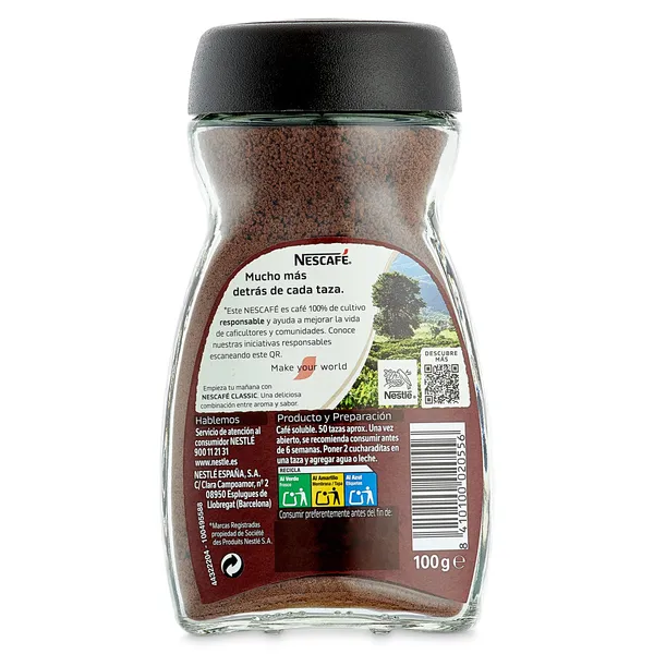 Café soluble natural Nescafé frasco 100 g 2
