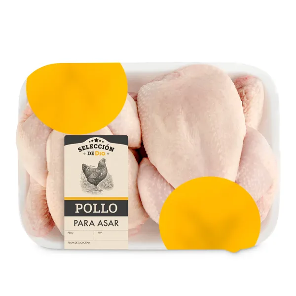 Pollo entero para asar Selección de Dia bandeja 2 Kg 2