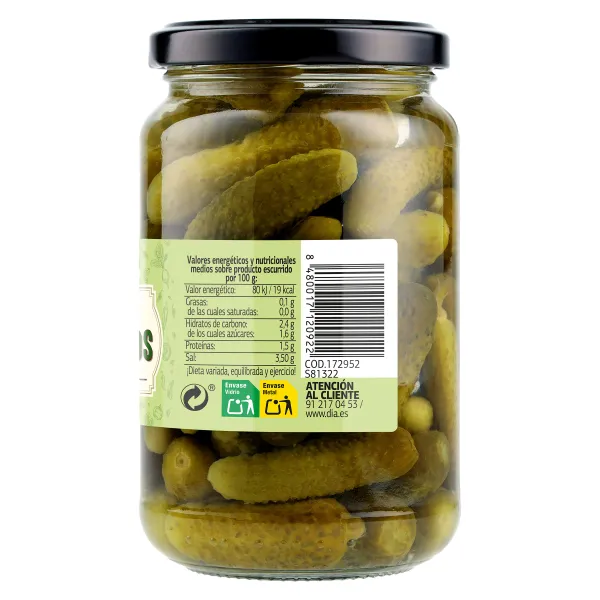 Pepinillos sabor anchoa Dia Vegecampo 180 g 4