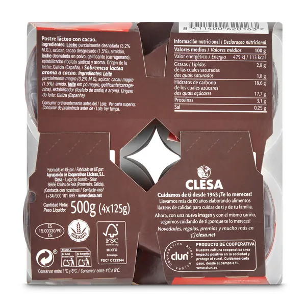 Crema bombón Clesa pack 4 x 125 g 3