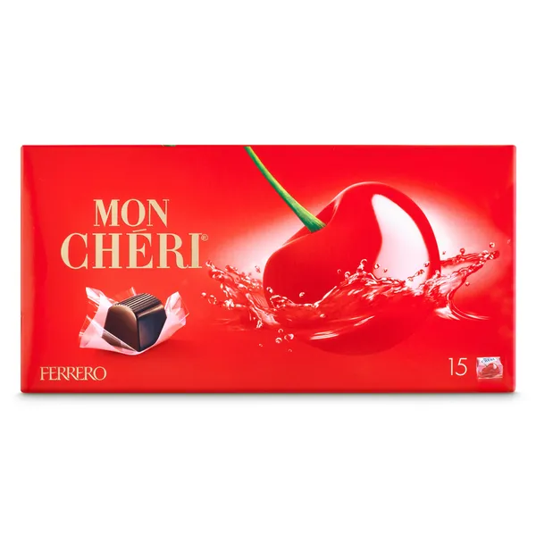 Bombones de chocolate negro con cereza y licor Ferrero Moncheri caja 157.5 g 2