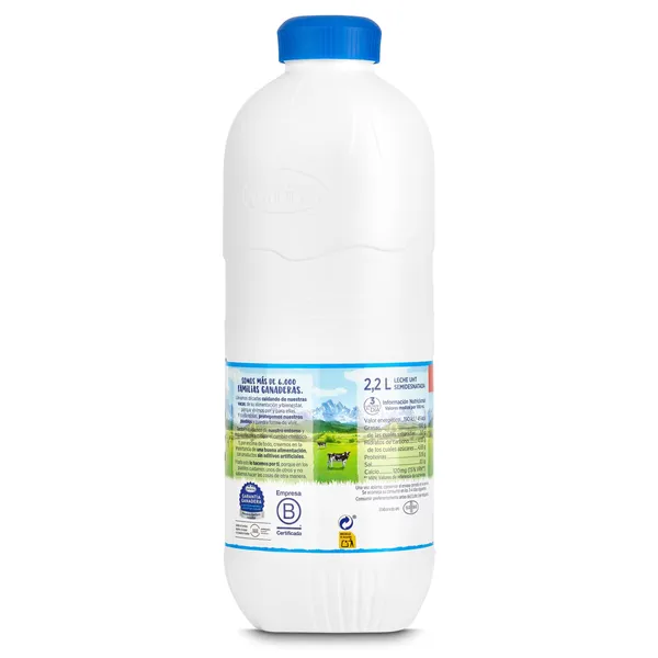 Leche semidesnatada Central Lechera Asturiana botella 2.2 L 2