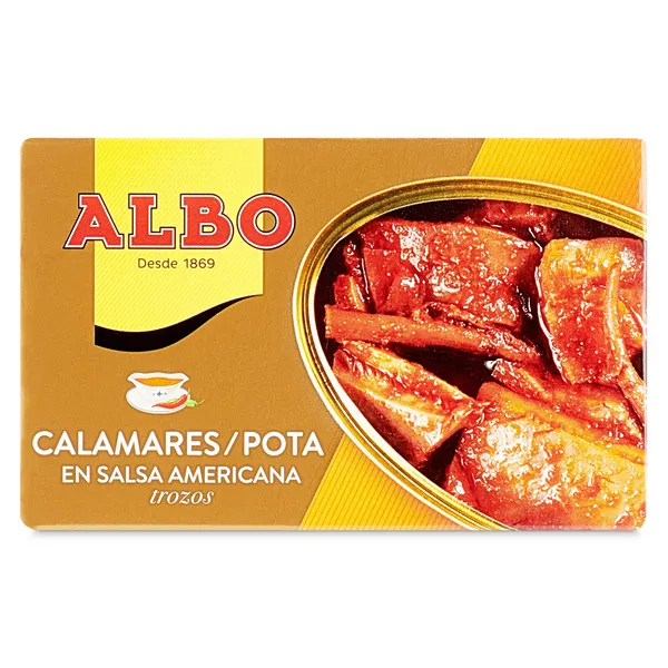 Trozos de calamares en salsa americana Albo lata 72 g 2