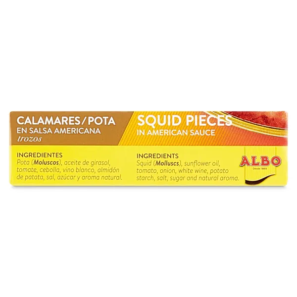 Trozos de calamares en salsa americana Albo lata 72 g 4