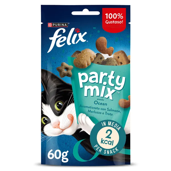 Snack para gatos party mix ocean Felix bolsa 60 g 2