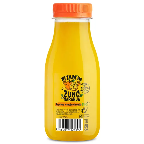Zumo de naranja recién exprimido 250 ml 2