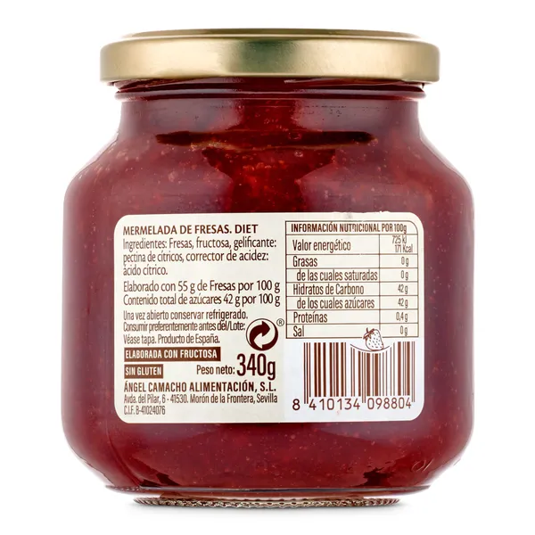Mermelada de fresas diet La vieja fábrica frasco 280 g 2