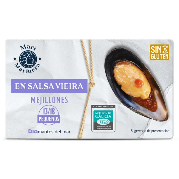 Mejillones en salsa vieira 13/18 piezas Dia Mari Marinera lata 69 g 2