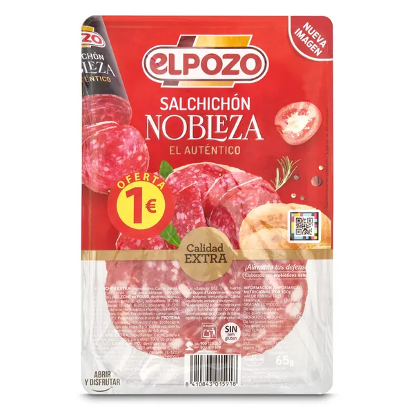 Salchichón nobleza Elpozo 65 g 2