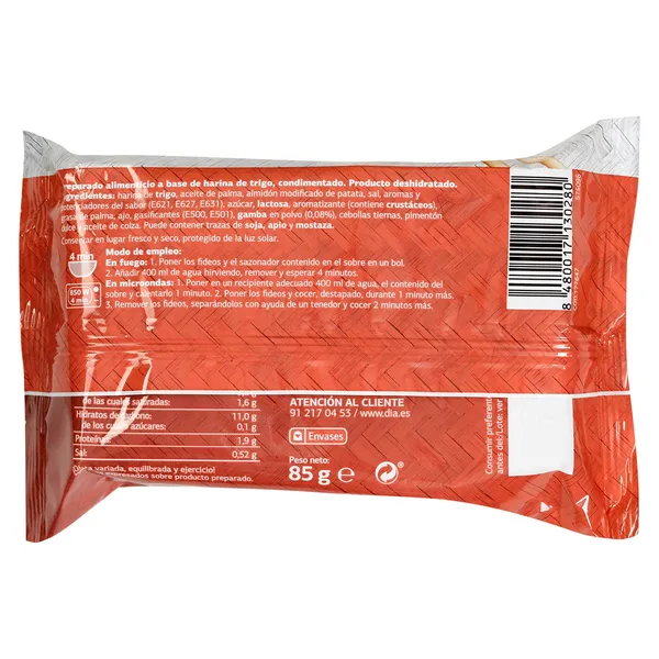 Noodles sabor gamba Al Punto Dia sobre 85 g 3
