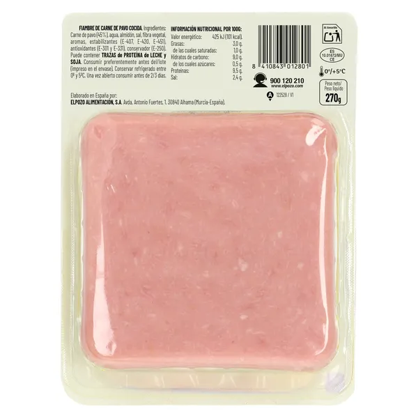 Fiambre de pavo sándwich Elpozo 270 g 3
