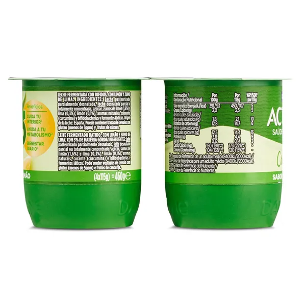 Bífidus cremoso de lima-limón Activia pack 4 x 115 g 3