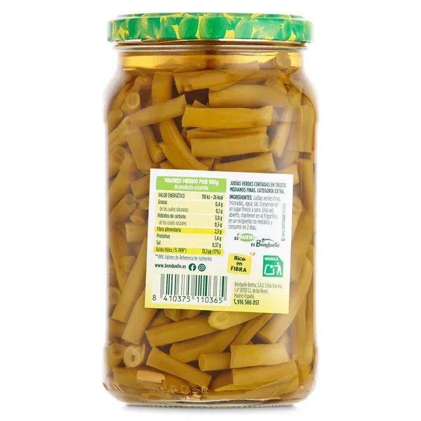 Judías verdes finas Bonduelle frasco 360 g 2