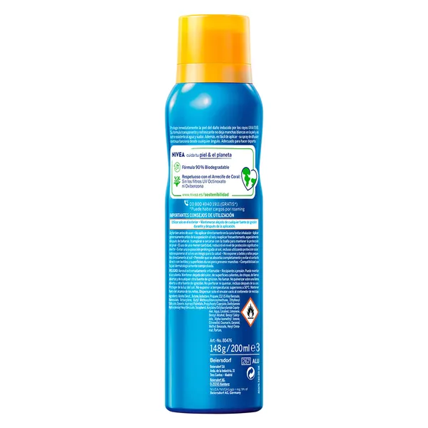 Protector solar invisible protege & refresca spf 30 Nivea spray 200 ml 2