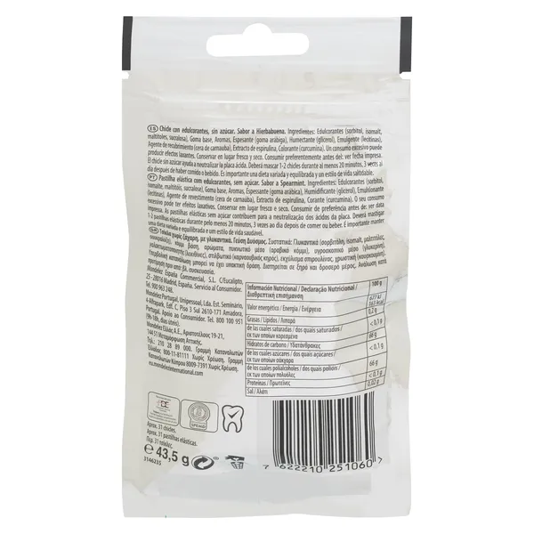 Chicles sabor hierbabuena sin azúcar Trident bolsa 43 g 2