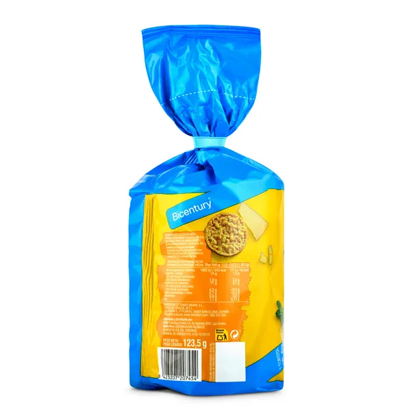 Tortitas de maíz con queso y albahaca Bicentury bolsa 123 g 2