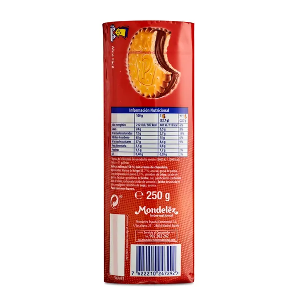 Galletas rellenas de chocolate maxi choc Principe paquete 250 g 3