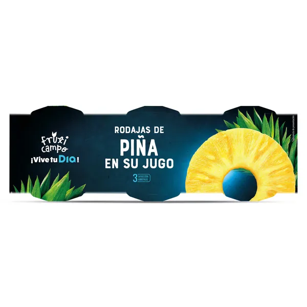Piña en su jugo en rodajas Dia Fruticampo lata 3 x 137 g 2
