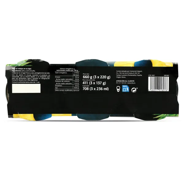 Piña en su jugo en rodajas Dia Fruticampo lata 3 x 137 g 4