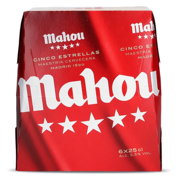Cerveza Mahou 5 Estrellas pack 6 x 25 cl 2