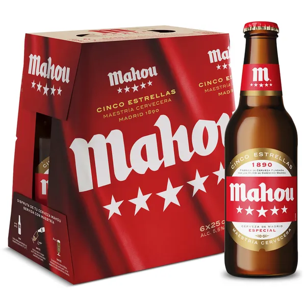 Cerveza Mahou 5 Estrellas pack 6 x 25 cl 3