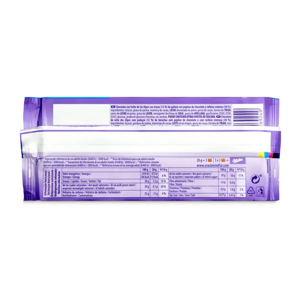 Chocolate con leche con trozos de chips ahoy Milka 100 g 3