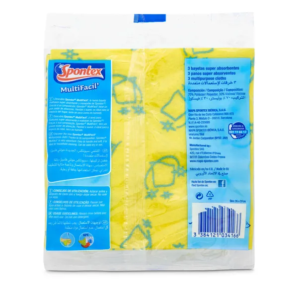 Bayeta multifácil super absorbente Spontex bolsa 3 unidades 2