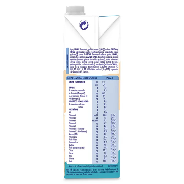 Preparado lácteo de crecimiento con galleta maria +12 meses Nativa 1 L 4