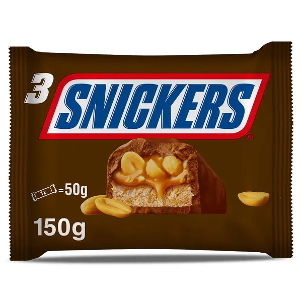 Barritas de chocolate con caramelo y cacahuetes Snickers 150 g 2
