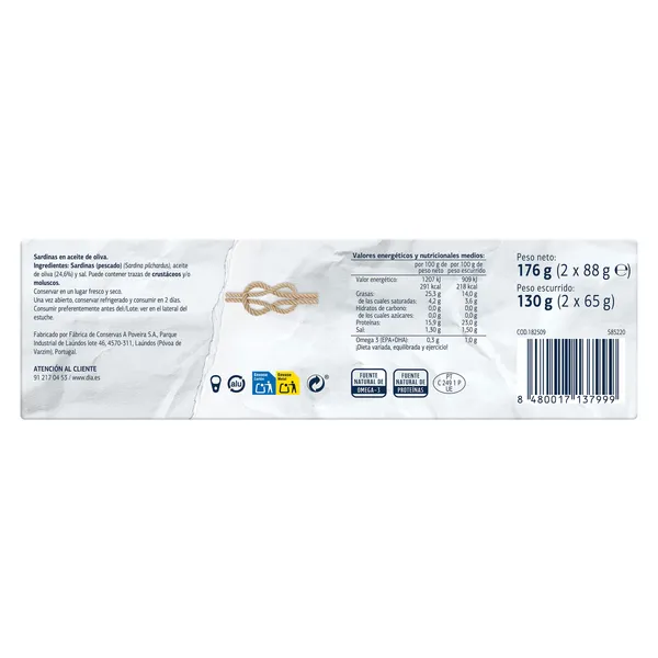 Sardinillas en aceite de oliva Dia Mari Marinera 2 x 65 g 4