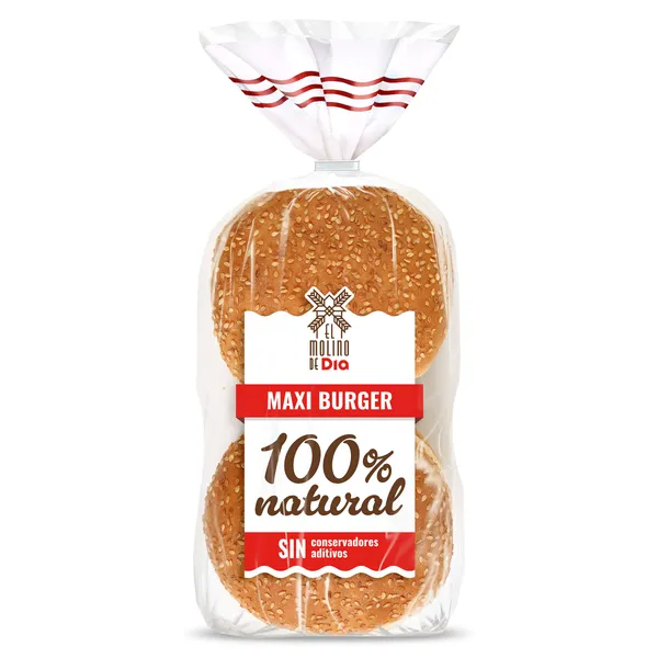 Pan de hamburguesa maxi El Molino de Dia 300 g 2