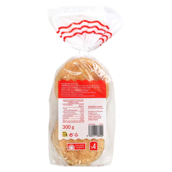 Pan de hamburguesa maxi El Molino de Dia 300 g 3