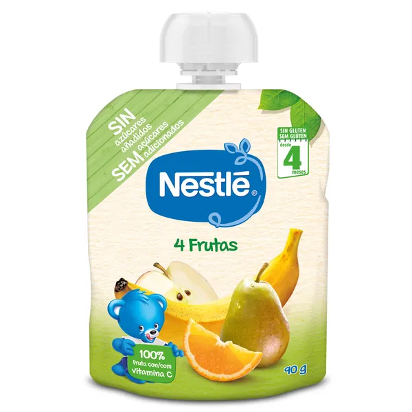 Alimento infantil con puré de pera, manzana, naranja y plátano Nestlé Naturnes bolsa 90 g 2