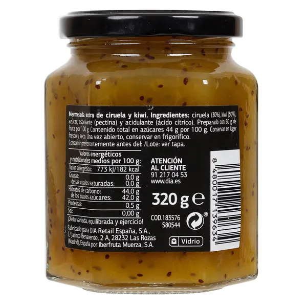 Mermelada de ciruela y kiwi extra 60% fruta Dia Fruticampo 320 g 3