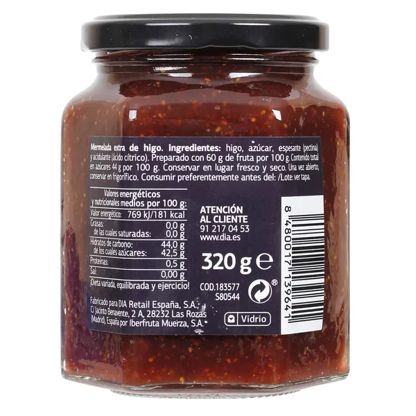 Mermelada de higo extra 60% fruta Dia Fruticampo 320 g 3