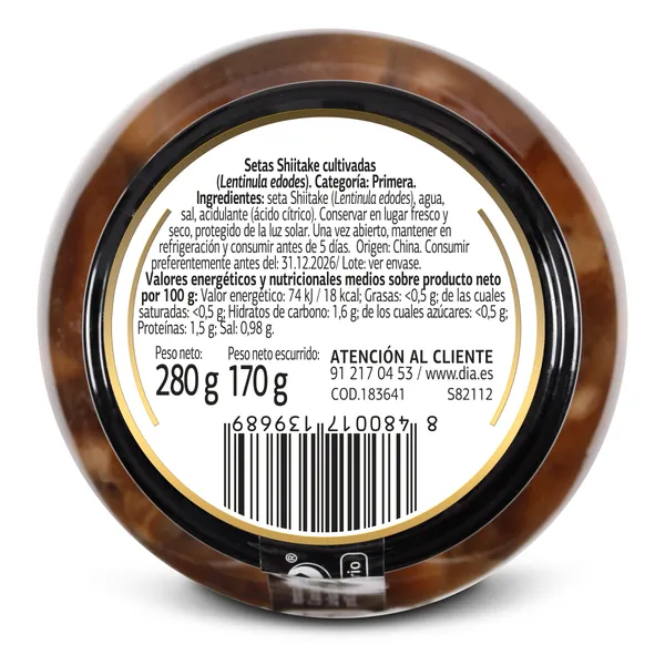 Setas shitake Vegecampo de Dia frasco 170 g 3