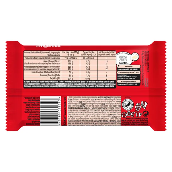 Barritas de galleta recubiertas de chocolate blanco Kit Kat bolsa 42 g 2