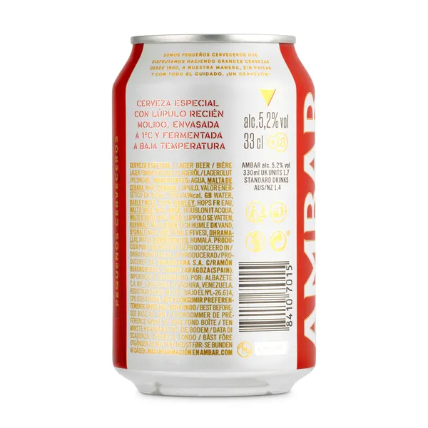 Cerveza especial Ambar lata 33 cl 2