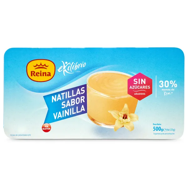 Natillas de vainilla sin azúcar Reina pack 4 x 125 g 2